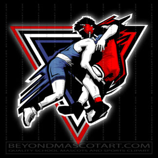 Wrestlers Vector Art