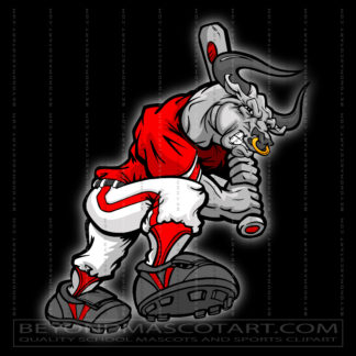 Cartoon Baseball Bull