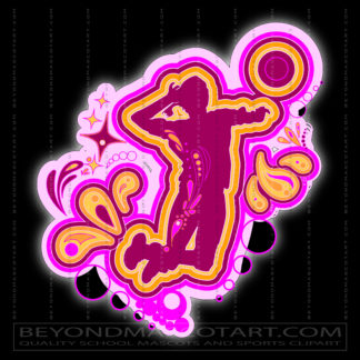 Pink Volleyball Graphic