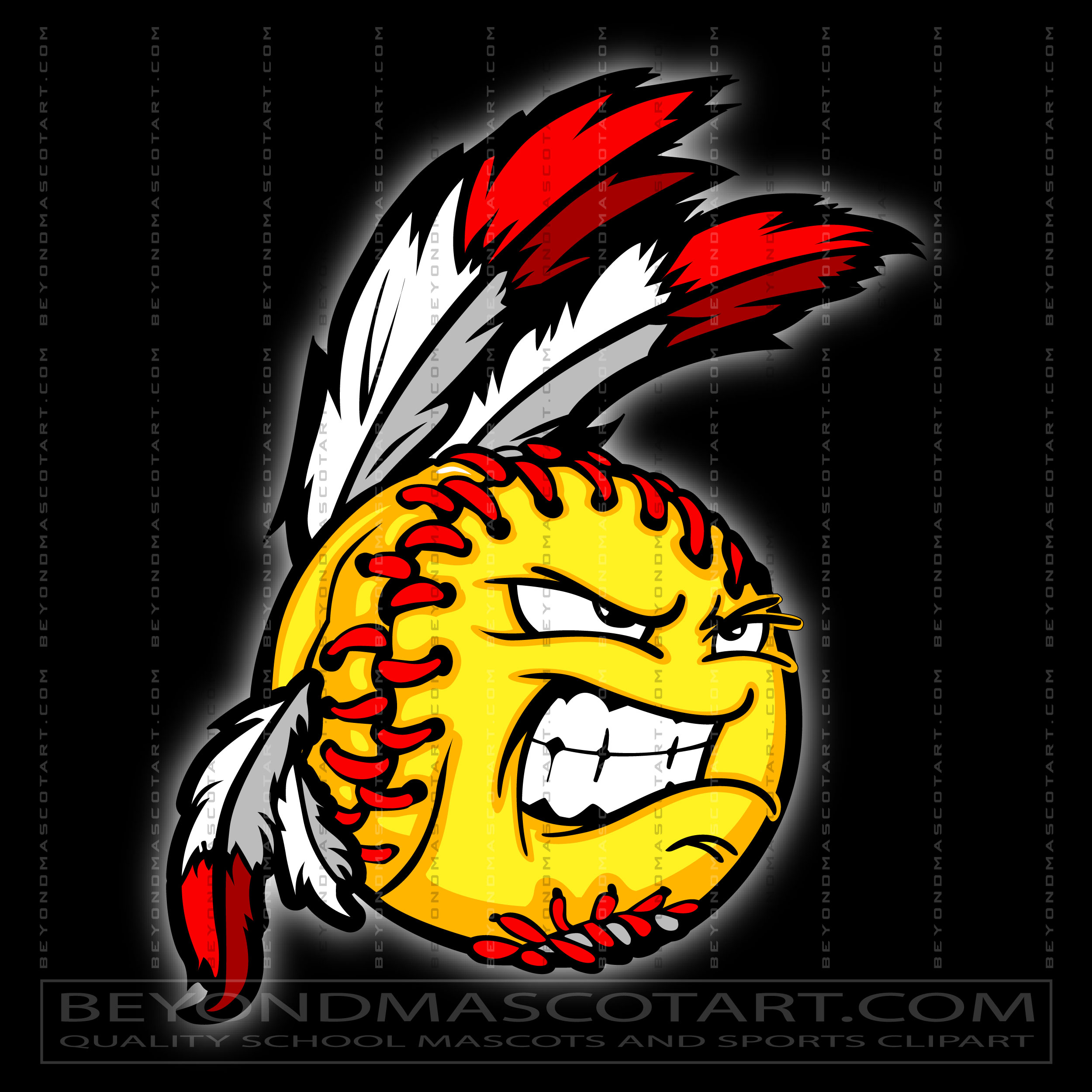 Brave Softball Clipart